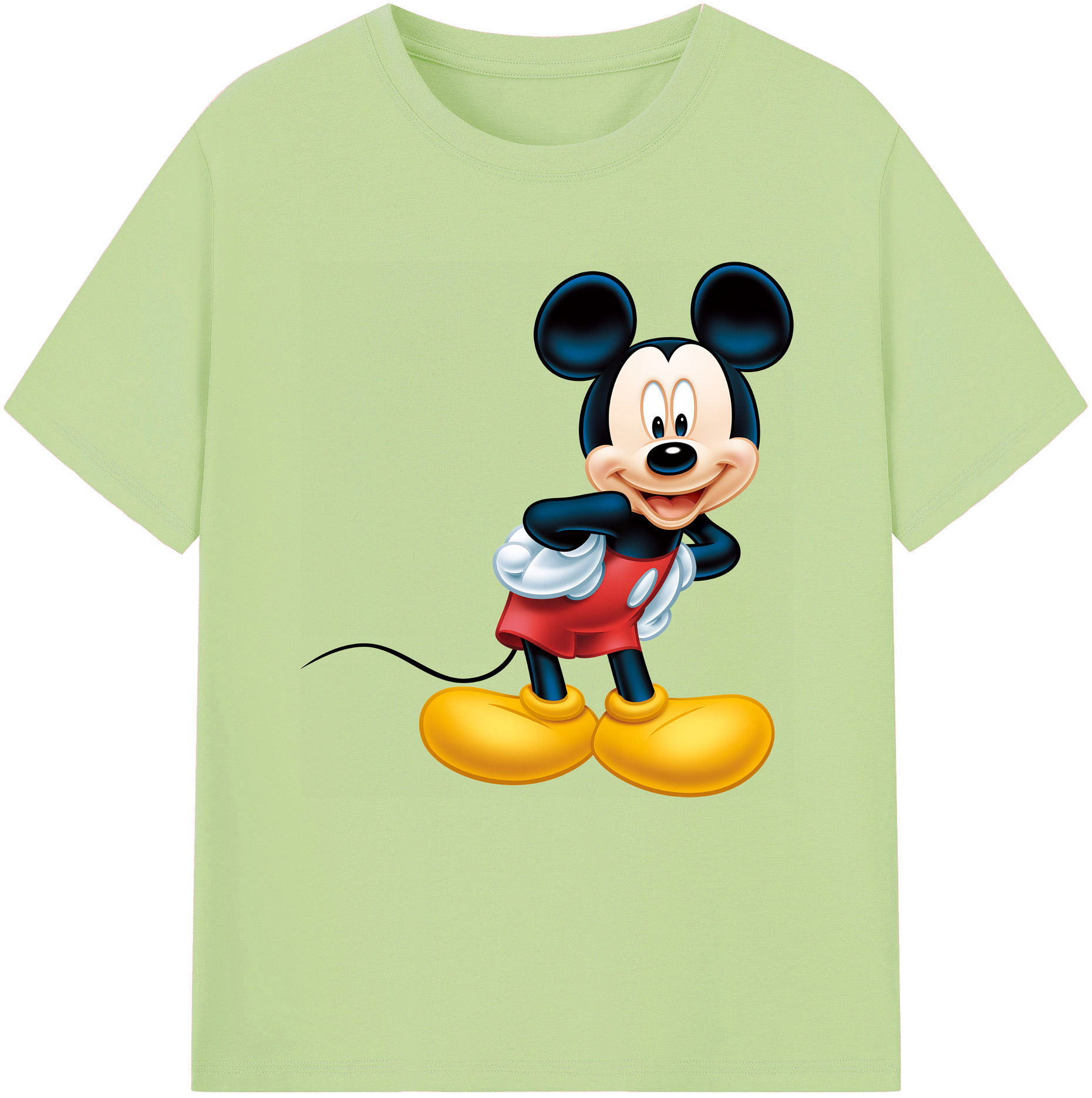 （画像用） ミッキーマウス Mickey Mouse 綿100％半袖Tシャツ（フロントプリント）